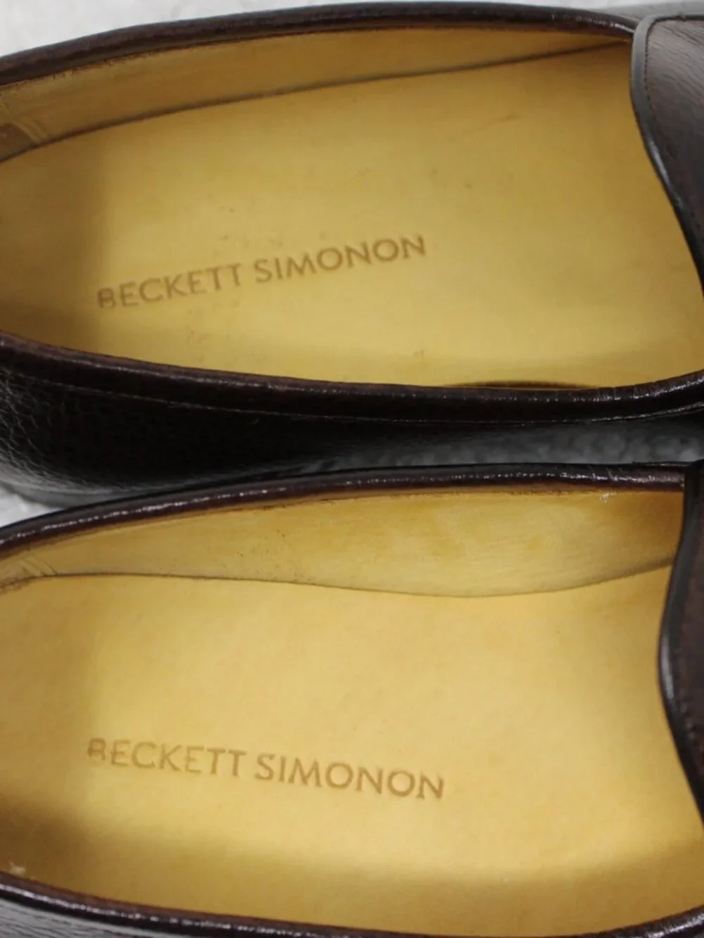 Beckett Simonon Shoes Mens 9 1/2 Brown Pebbled Leather Belgian Loafer Slip-On